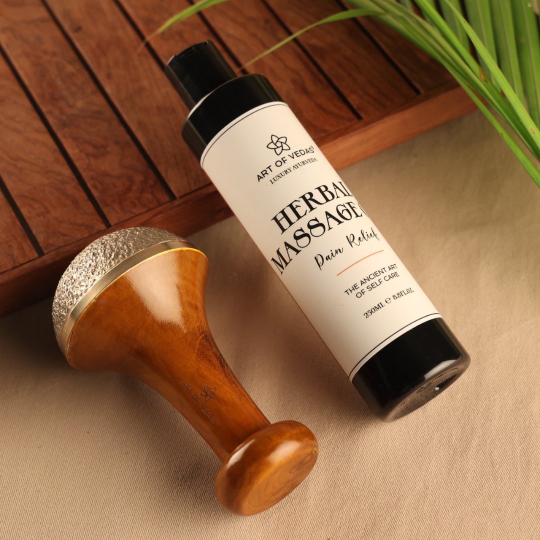 Kansa Wand with Massage Oil by Art of Vedas